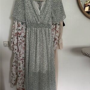 Vintage Blue Floral Maxi Dress